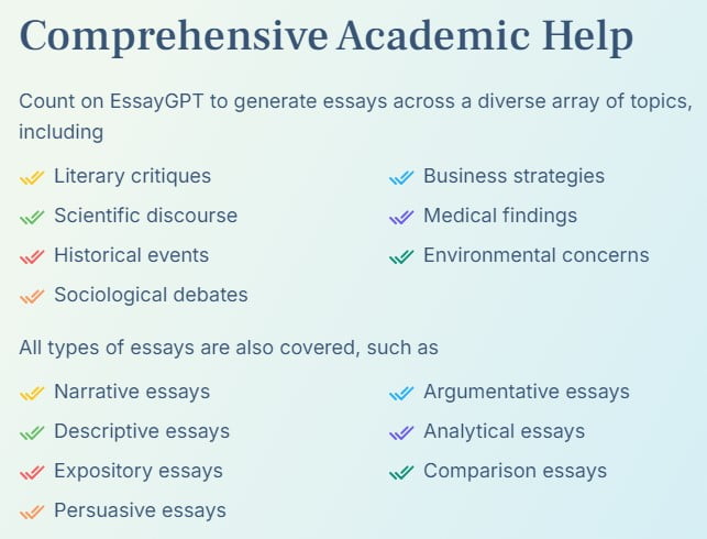 EssayGPT Academic Help